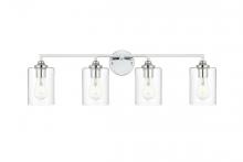 Elegant LD7315W33CH - Mayson 4 Light Chrome and Clear Bath Sconce