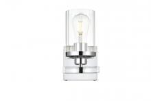 Elegant LD7316W5CH - Saanvi 1 Light Chrome and Clear Bath Sconce