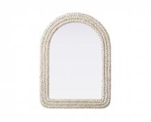 Elegant MR4G2736LN - Arch Cornhusk Mirror 27x36 in Linen White