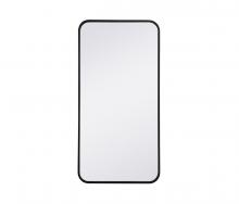 Elegant MR801836BK - Soft corner metal rectangular mirror 18x36 inch in Black