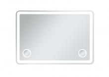 Elegant MRE54260 - Lux 42inx60in Hardwired LED mirror with magnifier and color changing temperature 3000K/4200K/6000K