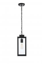 Elegant OD330H15BK - Hilton 7 inch Outdoor Pendant in Black