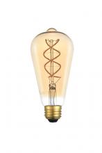 Elegant ST18LED302-6PK - LED Decorative helix vertical 2000K nostalgic filament 6 watts 300 lumens amber tint ST18 LT bulb