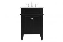 Elegant VF12524BK - 24 Inch Single Bathroom Vanity in Black