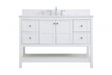 Elegant VF16448WH-BS - 48 Inch Single Bathroom Vanity in White with Backsplash