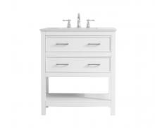 Elegant VF19030WH - 30 Inch Single Bathroom Vanity in White