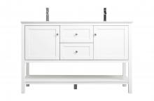 Elegant VF22254DWH - 54 Inch Double Bathroom Vanity in White