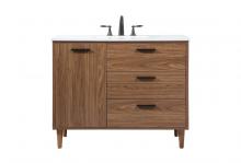 Elegant VF47042WB - 42 Inch Single Bathroom Vanity in Walnut Brown