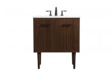 Elegant VF48030MWT - 30 Inch Single Bathroom Vanity in Walnut