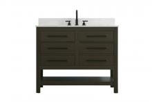 Elegant VF60542MMB-BS - 42 inch Single Bathroom Vanity in Mocha Brown with backsplash