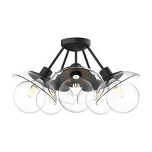 Alora Lighting SF517220MBCL - Francesca 20-in Clear Glass/Matte Black 5 Lights Semi Flush Mount