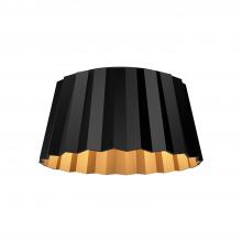 Alora Lighting FM528514MB - Plisse 14-in Matte Black 2 Lights Flush Mount