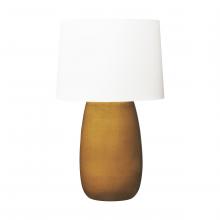 Visual Comfort & Co. Studio Collection BT1081OL1 - Barbara Barry Roma 1-Light Table Lamp in Olive Finish with White Linen Fabric Shade