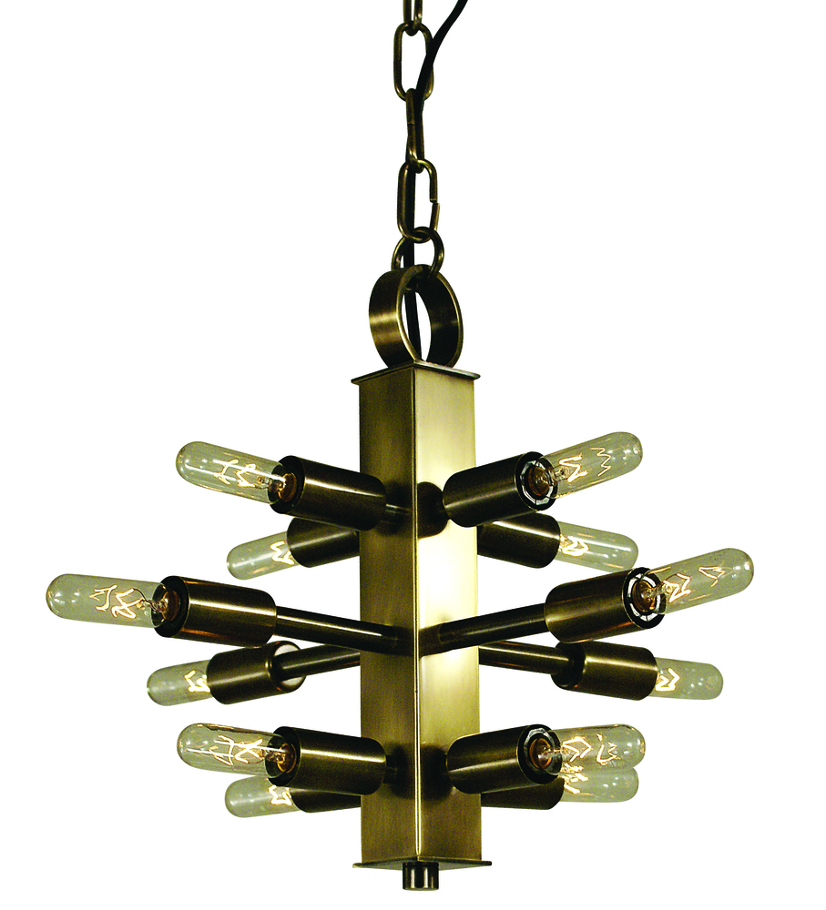 12-Light Antique Brass Simone Chandelier