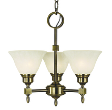 Framburg 2438 AB/CM - 3-Light Antique Brass Taylor Mini Chandelier