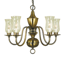 Framburg 2545 AB - 5-Light Antique Brass Jamestown Dining Chandelier