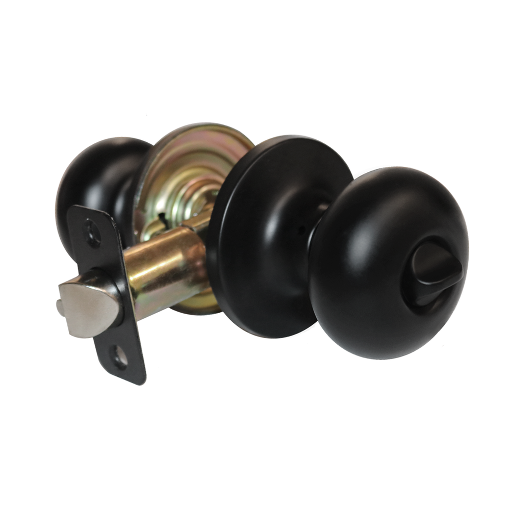 Mushroom Entry Knob, Matte Black (US19)