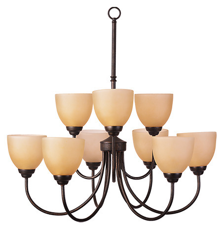 Laredo 9-Light Chandelier - RB Tea Stain Glass