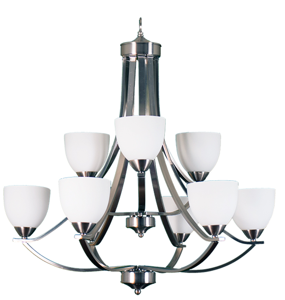 Victoria 9-Light Chandelier - NK White Glass