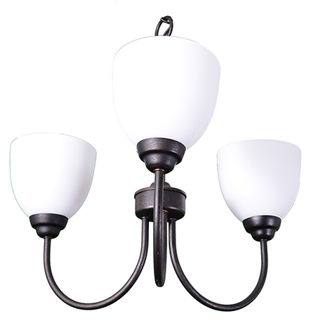 Laredo 3-Light Chandelier - RB White Glass