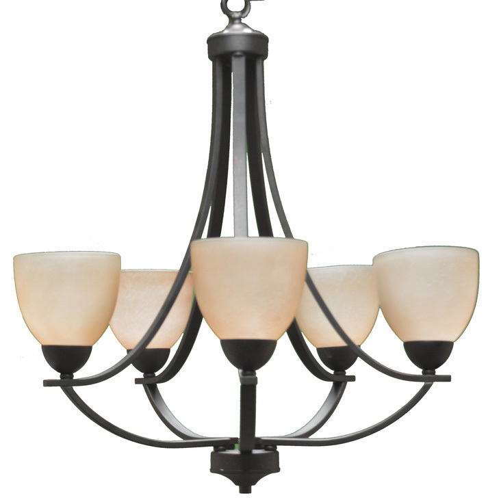 Victoria 5-Light Chandelier - RB Tea Stain Glass