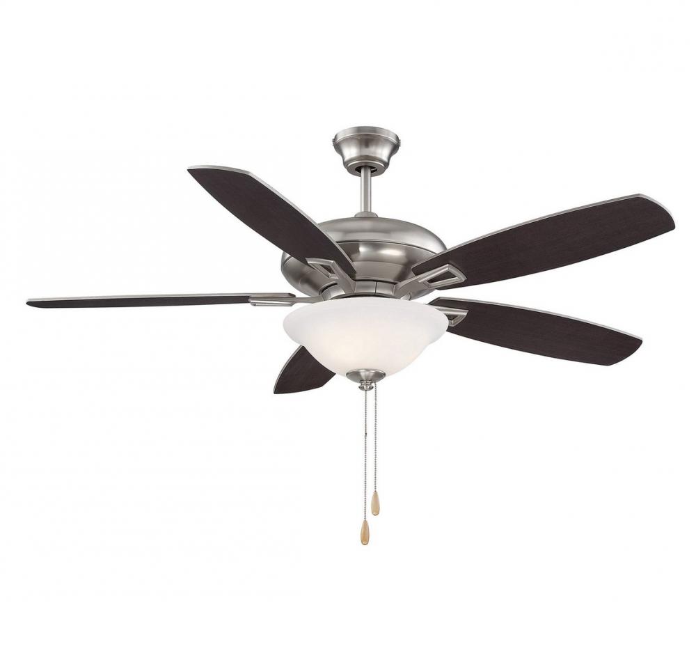 52" 2-Light Ceiling Fan in Brushed Nickel