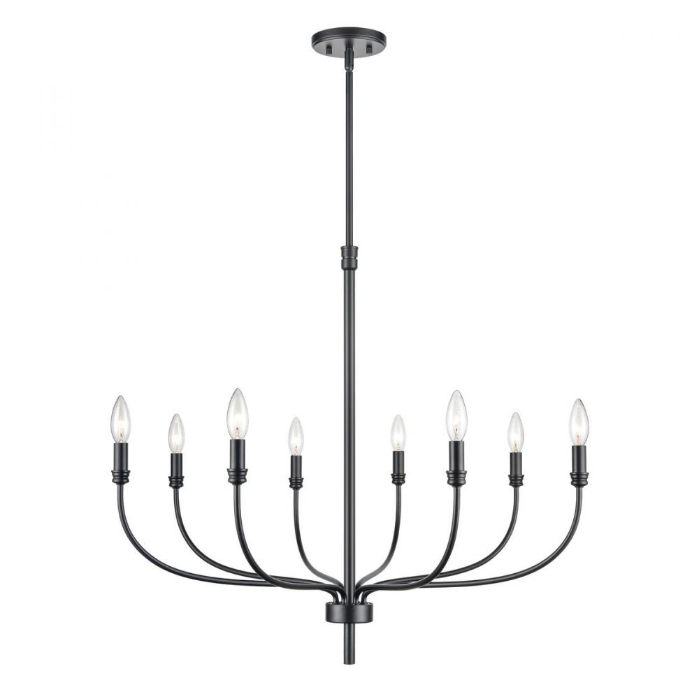 Newland 34'' Wide 8-Light Chandelier - Matte Black