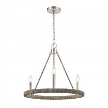 ELK Home 32483/3 - Abaca 20'' Wide 3-Light Chandelier - Polished Nickel