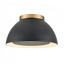 ELK Home 52323/2 - Pelham 10'' Wide 2-Light Flush Mount - Satin Brass with Matte Black