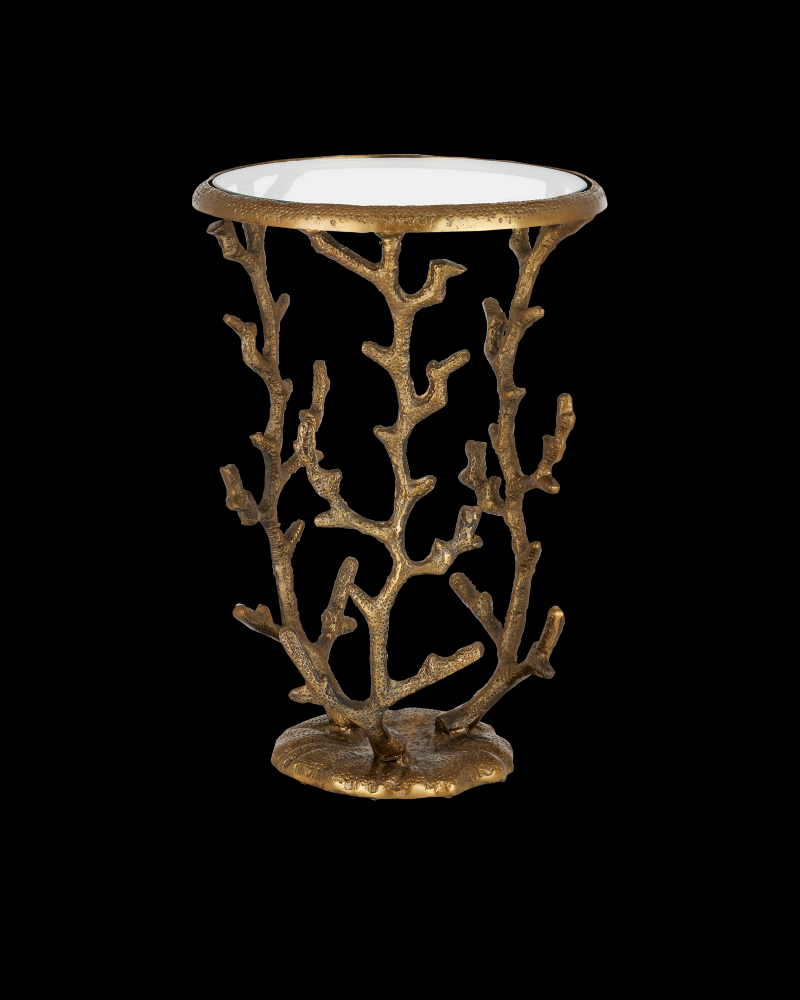 Coral Brass Accent Table