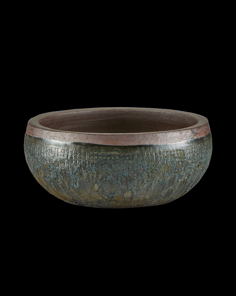 Lyra Black Medium Planter