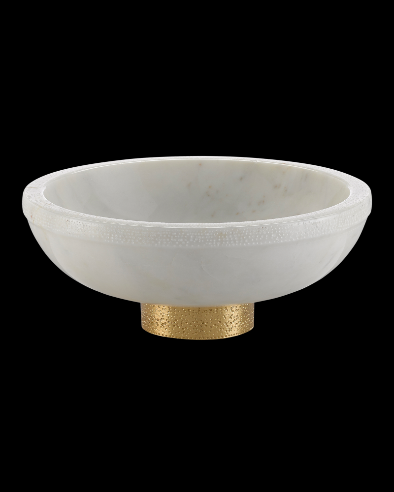 Valor Large White Marble Bowl