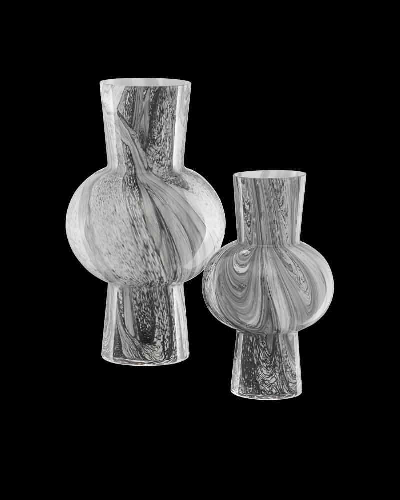 Stormy Sky Glass Vase Set of 2