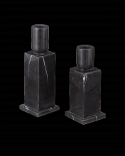 Currey 1200-0952 - Lithos Black Candle Holder Set of 2